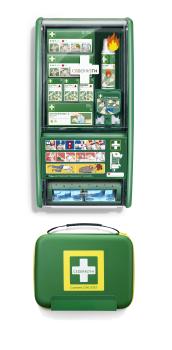 First Aid & Burn Station mit Erste-Hilfe-Koffer DIN 13157