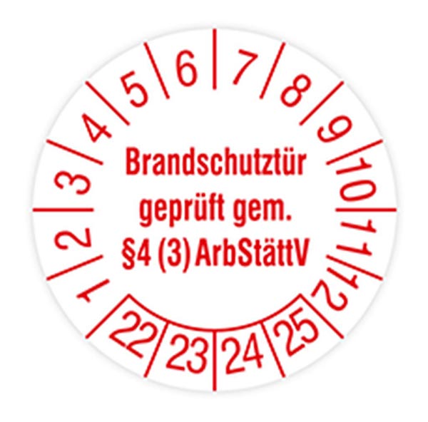 Brandschutztüren Prüfplakette WEIXLER